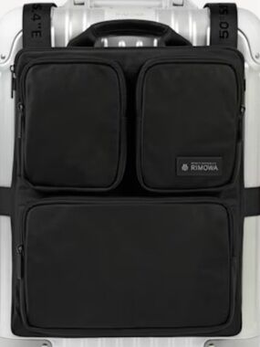 RIMOWA Black Front Attachment Panel with Triple Zip Pockets